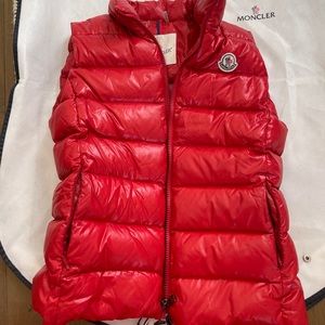 Moncler Vest Colour Red, Size 2, fits like a small